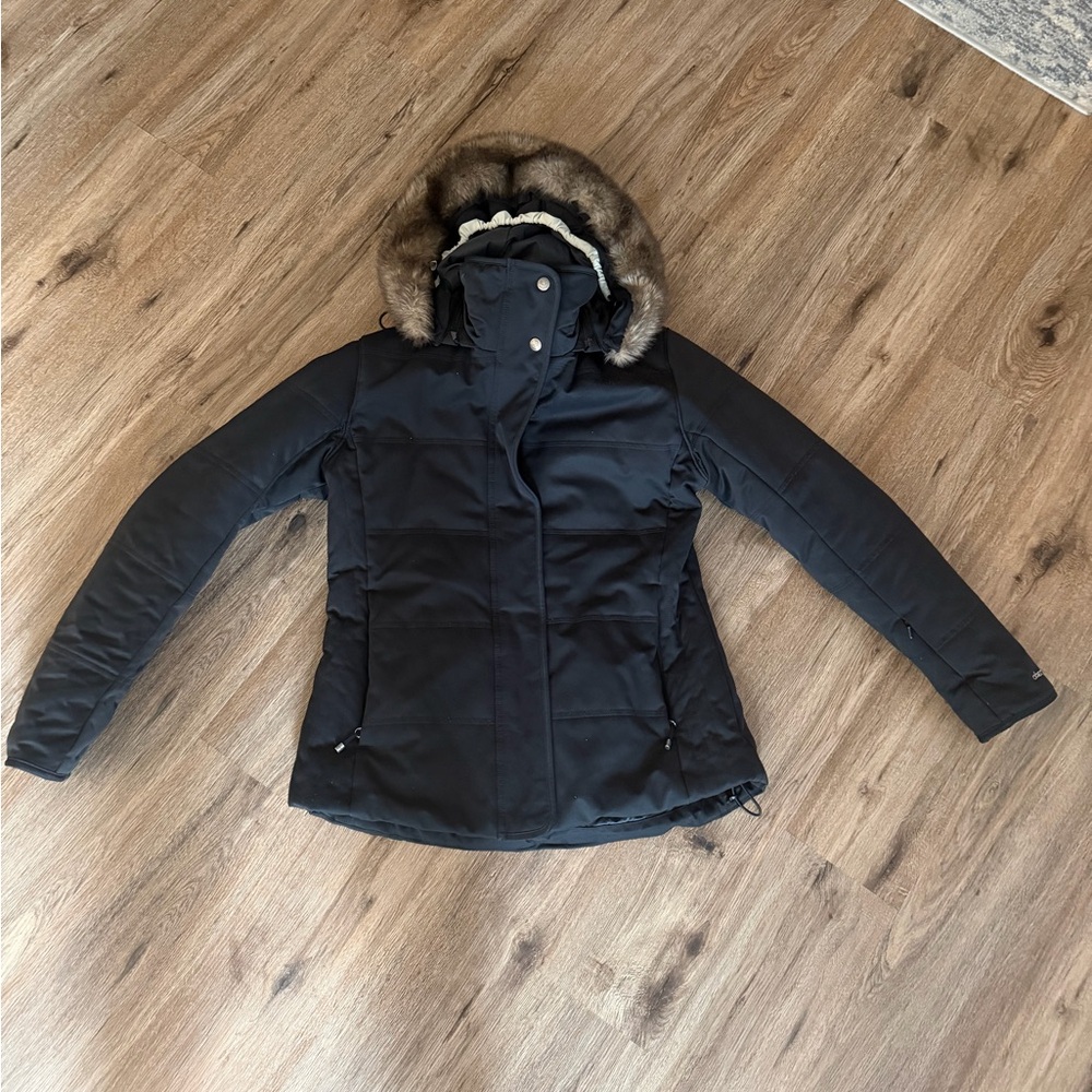 Obermeyer Black Ski Jacket with Faux Fur Hood